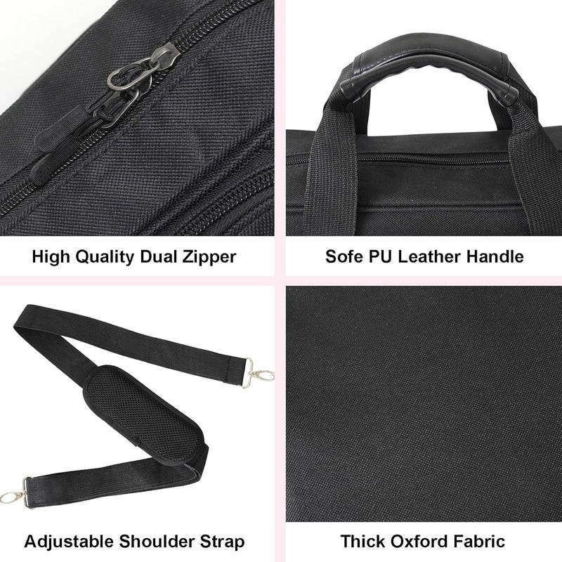 CTWWFS 2 Inch 3 Ring Zipper Binder - Trapper Keeper Binder with Strap - 500 Sheet Capacity & Multi-Pockets for School and Office (Black) - Image 4